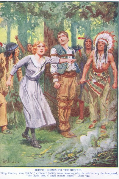 Judith tulee apuun (värilitografia) tekijältä Thomas Heath Robinson