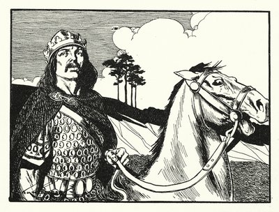 Kuningas Alfred (litografia) tekijältä Thomas Heath Robinson