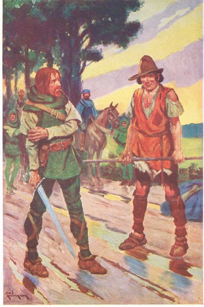 "En minä", kerjäläinen vastasi. "Taistelu ei ollut minun valintani". (väriliitos) tekijältä Thomas Heath Robinson