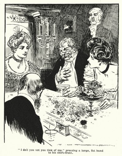 Professori selittää keksintöään, ajatuskirjoitinta (litografia). tekijältä Thomas Heath Robinson