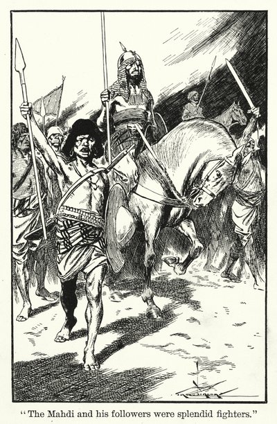 "Mahdi ja hänen seuraajansa olivat loistavia taistelijoita" (litografia) tekijältä Thomas Heath Robinson