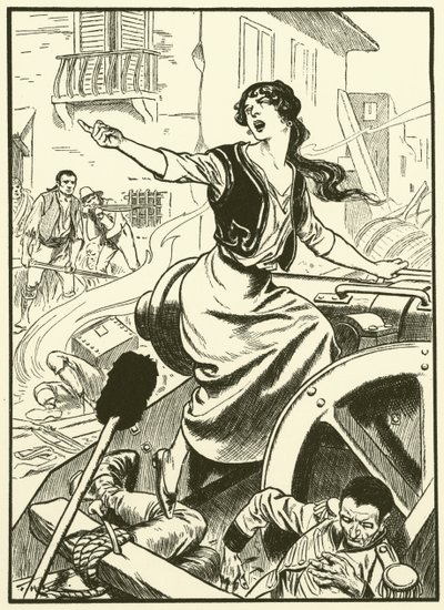 Saragossan neitsyt (kaiverrus) tekijältä Thomas Heath Robinson