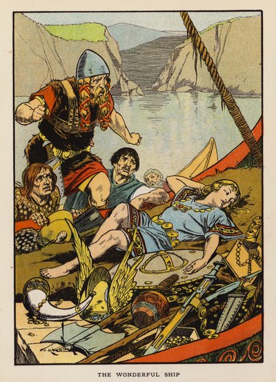 Ihmeellinen laiva (värilitro) tekijältä Thomas Heath Robinson