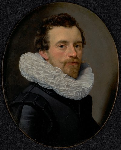 Muotokuva nuoresta miehestä, jolla on ruffi tekijältä Thomas Hendricksz. de Keyser