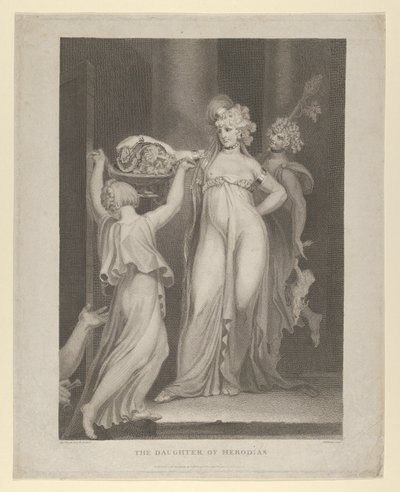 Herodiaan Salomen tytär, joka saa Johannes Kastajan pään, Matteus 14:10-11..., 1798. tekijältä Thomas Holloway