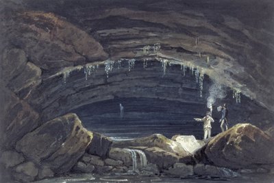 Porth yr Ogofin luolan avaaminen (akvarelli paperille) tekijältä Thomas Hornor
