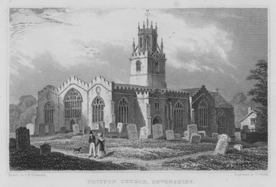 Colyton Church, Devonshire (kaiverrus) tekijältä Thomas Hosmer (after) Shepherd