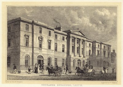 Exchange Buildings, Leith (kaiverrus) tekijältä Thomas Hosmer (after) Shepherd
