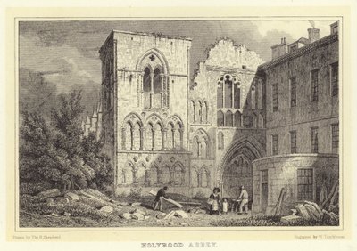 Holyrood Abbey (kaiverrus) tekijältä Thomas Hosmer (after) Shepherd