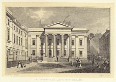 County Hall ja Signet Library (kaiverrus) tekijältä Thomas Hosmer (after) Shepherd