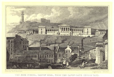 Lukio, Calton Hill, Canon-Gate Church Yardista (kaiverrus) tekijältä Thomas Hosmer (after) Shepherd