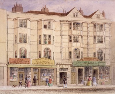 Aldersgate Street, Lontoo, 1851 tekijältä Thomas Hosmer Shepherd