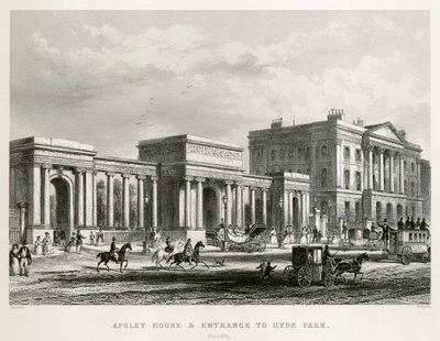 Apsley House, Hyde Park Corner, Lontoo, 1850 tekijältä Thomas Hosmer Shepherd