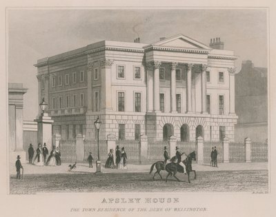 Apsley House, Hyde Park Corner, Lontoo, Wellingtonin herttuan asuinpaikka tekijältä Thomas Hosmer Shepherd