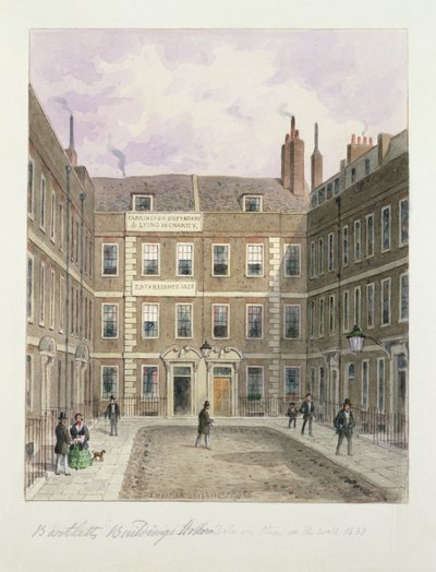 Bartlettin rakennukset, Holborn, 1838 tekijältä Thomas Hosmer Shepherd