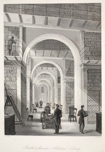 British Museum, lisäkirjasto, "London Interiors with their Costumes and Ceremonies" -pubista. Joseph Mead, Lontoo, n.1843 (teräskaiverrus) tekijältä Thomas Hosmer Shepherd