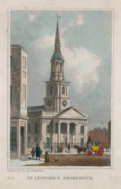 Pyhän Leonardin kirkko, Shoreditch tekijältä Thomas Hosmer Shepherd