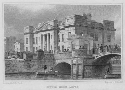 Custom House, Leith (kaiverrus) tekijältä Thomas Hosmer Shepherd