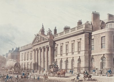 East India House, kaiverrus Joseph Constantine Stadler (fl.1780-1812), pub. Ackermannin 
