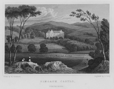 Fingaskin linna, Perthshire (kaiverrus) tekijältä Thomas Hosmer Shepherd