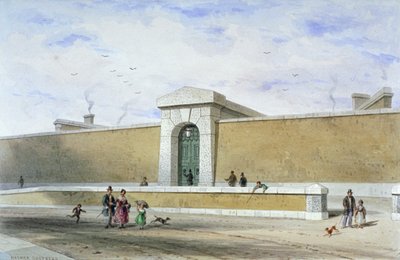 Gateway of Bridewell Prison, Tothill Fields, Westminster, Lontoo, c1850. tekijältä Thomas Hosmer Shepherd