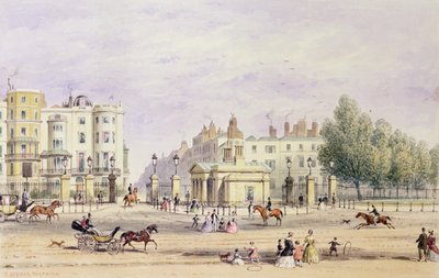 Grosvenor Gate ja New Lodge, 1851 tekijältä Thomas Hosmer Shepherd