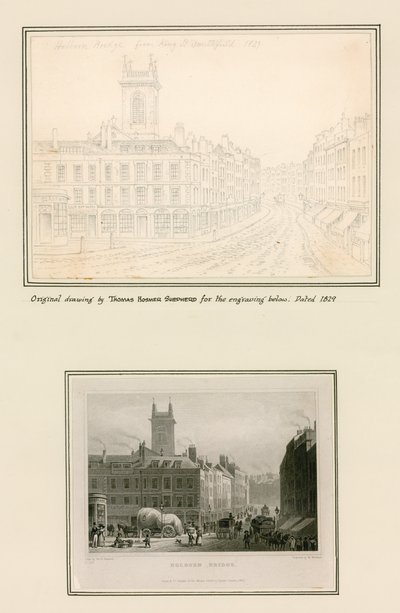 Holborn Bridge, Lontoo tekijältä Thomas Hosmer Shepherd