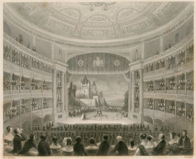 Lontoon Drury Lane -teatterin sisäkuva tekijältä Thomas Hosmer Shepherd