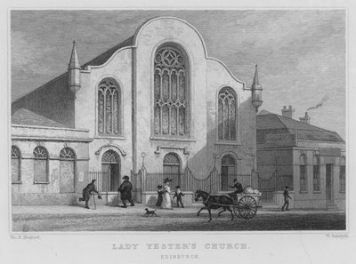 Lady Yesterin kirkko, Edinburgh (kaiverrus) tekijältä Thomas Hosmer Shepherd