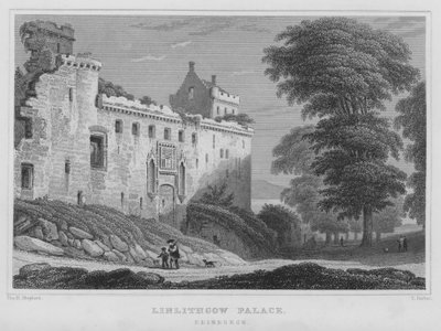 Linlithgow Palace, Edinburgh (kaiverrus) tekijältä Thomas Hosmer Shepherd