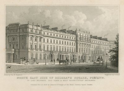 Belgrave Squaren koillispuoli, Pimlico tekijältä Thomas Hosmer Shepherd