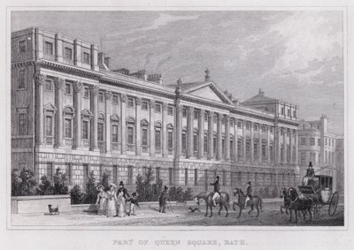 Osa Queen Squarea, Bath (kaiverrus) tekijältä Thomas Hosmer Shepherd