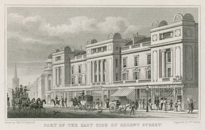 Osa Regent Streetin itäpuolta, Lontoo tekijältä Thomas Hosmer Shepherd
