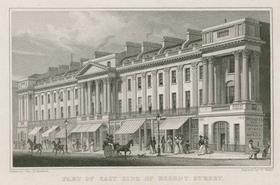 Osa Lontoon Regent Streetin itäosaa tekijältä Thomas Hosmer Shepherd
