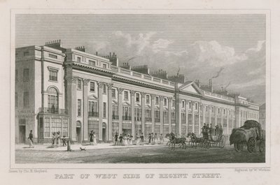 Osa Lontoon Regent Streetin länsiosaa tekijältä Thomas Hosmer Shepherd