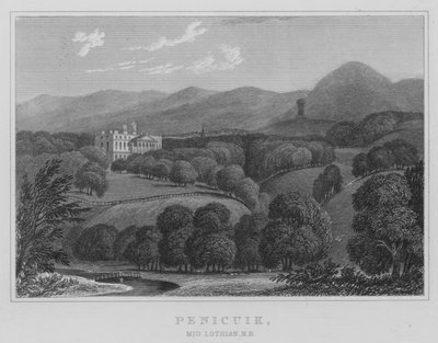 Penicuik, Mid Lothian, NB (kaiverrus) tekijältä Thomas Hosmer Shepherd