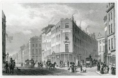 Piccadilly, Coventry Street, 1830 tekijältä Thomas Hosmer Shepherd