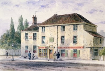 Pied Bull Public House, 1848 (wc paperilla) tekijältä Thomas Hosmer Shepherd