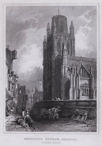 Redcliffe Church, Bristol, katsoa pohjoiseen (kaiverrus) tekijältä Thomas Hosmer Shepherd
