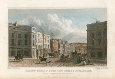 Regent Street Circus Piccadillystä Lontoosta tekijältä Thomas Hosmer Shepherd