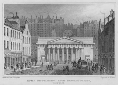 Royal Institution, Hanover Streetiltä, Edinburghista (kaiverrus) tekijältä Thomas Hosmer Shepherd