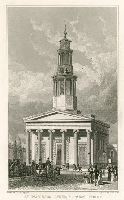 St Pancrasin kirkko, länsirintama tekijältä Thomas Hosmer Shepherd