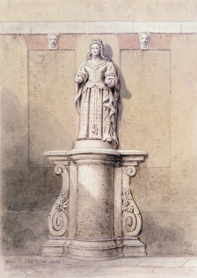 Kuningatar Annen patsas Queen Squaren itäpäässä, 1851 tekijältä Thomas Hosmer Shepherd