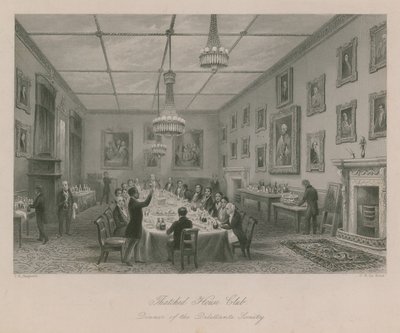 Olkikattoinen House Club, Dilettante Societyn illallinen tekijältä Thomas Hosmer Shepherd