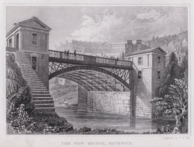 Uusi silta, Bathwick (kaiverrus) tekijältä Thomas Hosmer Shepherd
