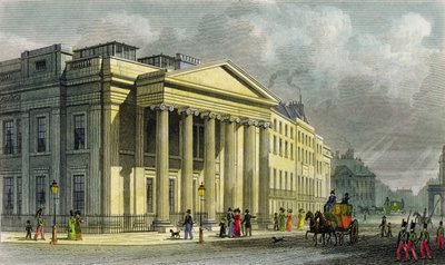 The New College of Physicians, Pall Mall, East, kaiverrus Thomas Barber (1768-1843) (värikaiverrus) tekijältä Thomas Hosmer Shepherd