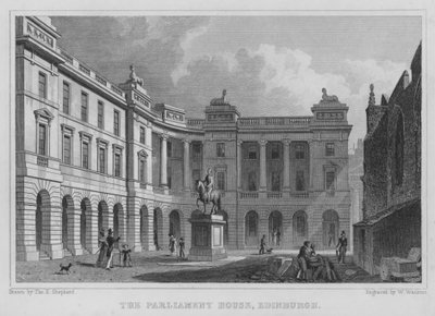Eduskuntatalo, Edinburgh (kaiverrus) tekijältä Thomas Hosmer Shepherd