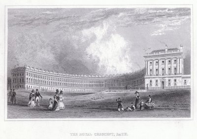 The Royal Crescent, Bath (kaiverrus) tekijältä Thomas Hosmer Shepherd