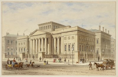 The Royal Manchester Institution, n. 1836 (akvarelli paperille) tekijältä Thomas Hosmer Shepherd
