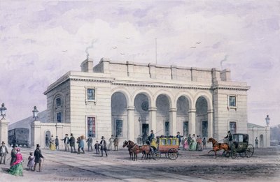 Lounaisrautatieasema Nine Elms Vauxhallissa, 1856 tekijältä Thomas Hosmer Shepherd